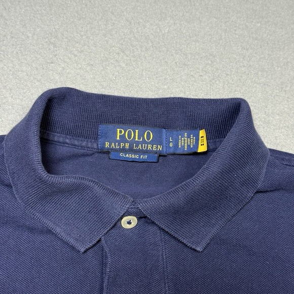 Polo Ralph Lauren Big Pony Polo Shirt Mens L Navy Green Stripe Number 3 USA - Picture 3 of 6